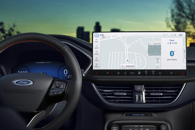 Interior shot of a 2023 Ford Escape® showing the display with SYNC® 4 dashboard