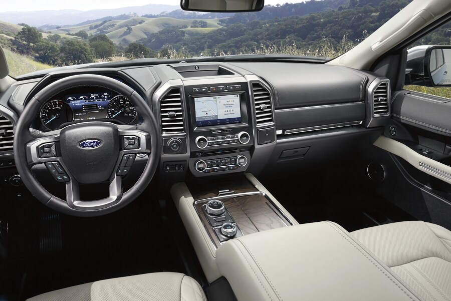 Show Interior Color Of Medium Stone On A 2022 Ford Expedition Max Limited