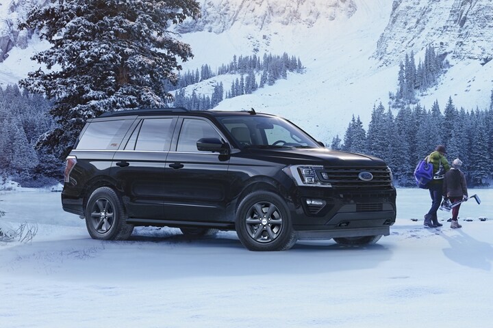 2021 Ford Expedition X L S T X parked in the snowy mountains