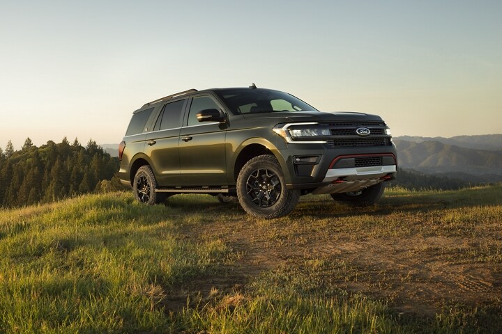 A 2023 Ford Expedition SUV parked on top of a hill