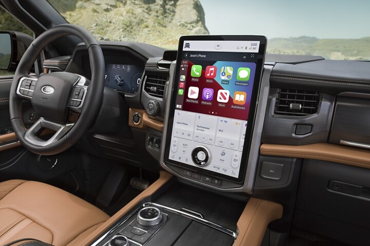 A shot of the 12-inch screen on the dash of a 2023 Ford Expedition SUV