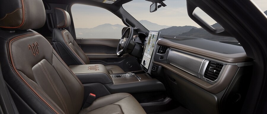 The interior of a 2024 Ford Expedition SUV King Ranch
