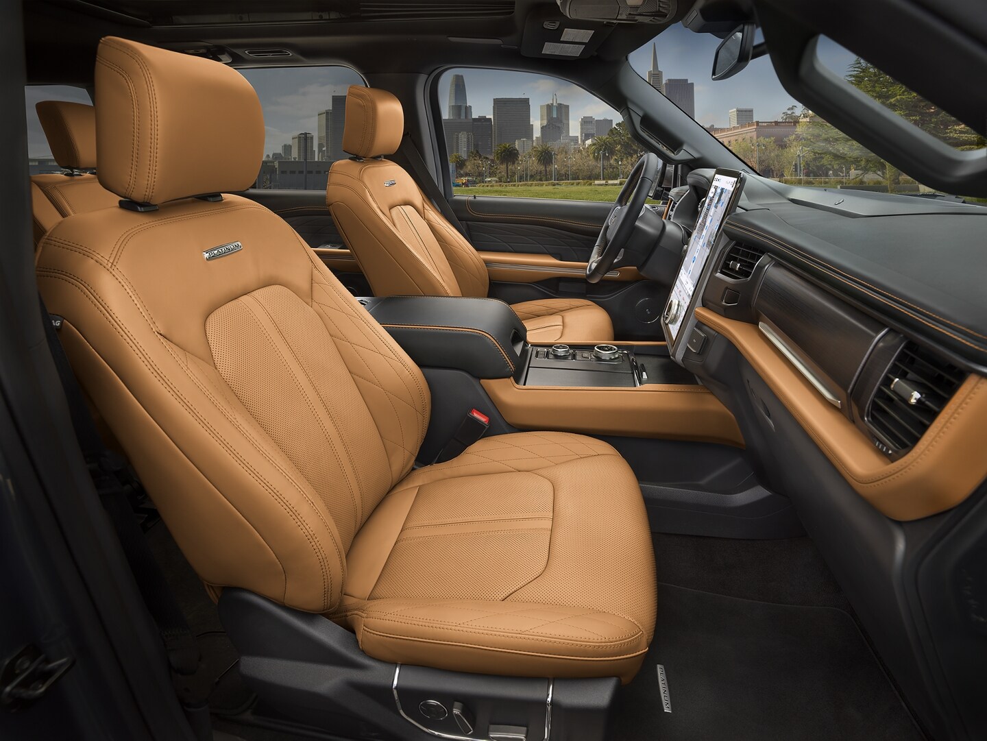 The interior of a 2024 Ford Expedition SUV Platinum model
