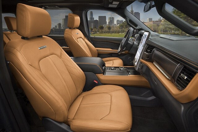 The interior of a 2024 Ford Expedition SUV Platinum model