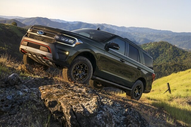A 2024 Ford Expedition being driven up a steep grade