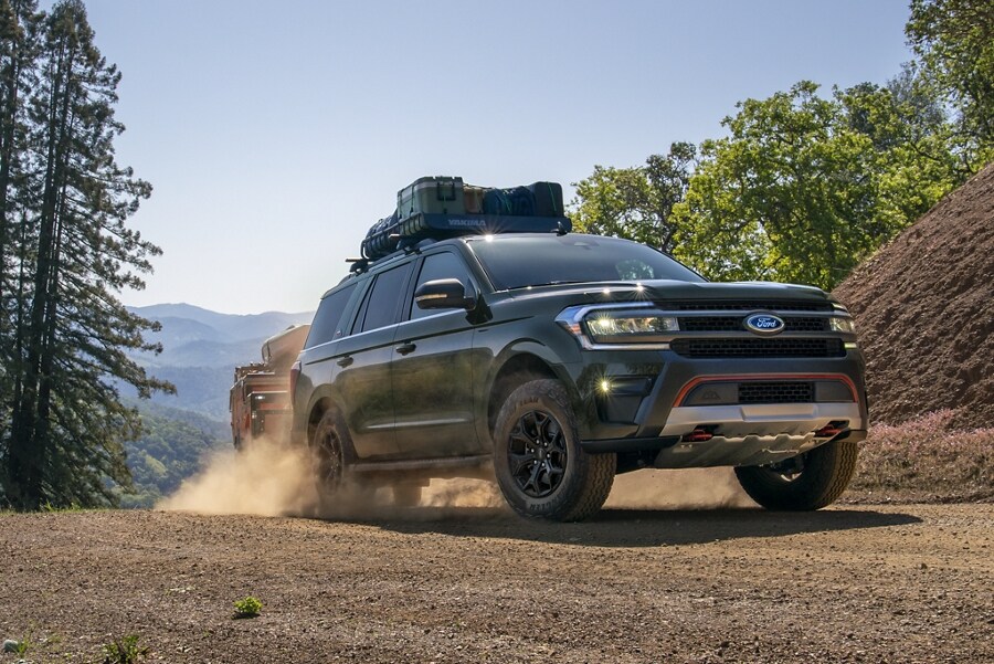 A 2024 Ford Expedition SUV parked on a mountain road