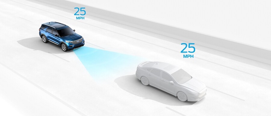 2023 Ford Explorer® SUV graphic demonstrating Intelligent Adaptive Cruise Control