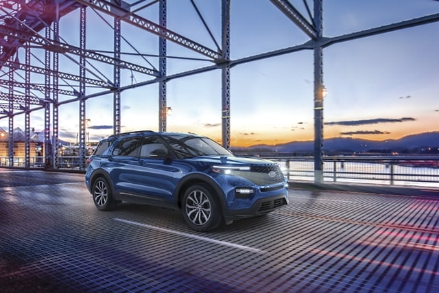 2023 Ford Explorer® SUV being driven on a bridge