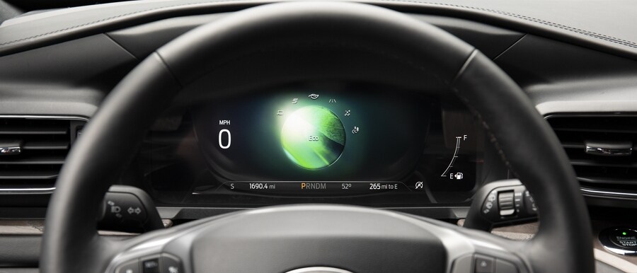 2023 Ford Explorer® SUV instrument cluster showing Eco drive mode