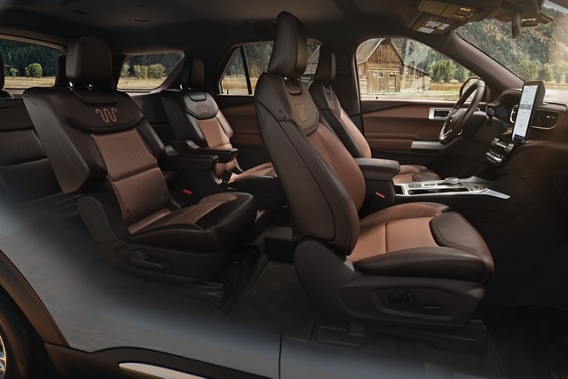 2023 Ford Explorer® King Ranch® model side view showing seven-passenger seating