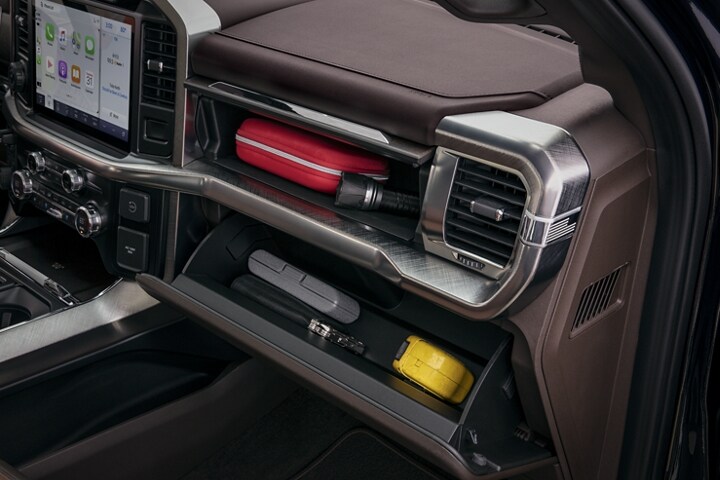 The dual glove box in a 2023 Ford F-150®