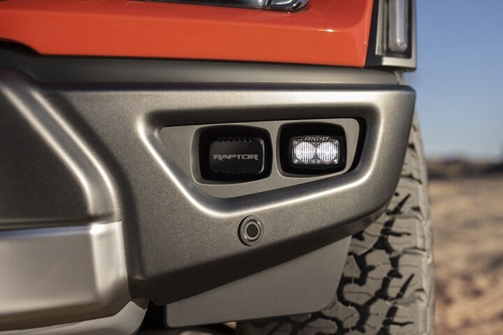 Close-up of the off-road rigid lighting on a 2023 Ford F-150® Raptor®