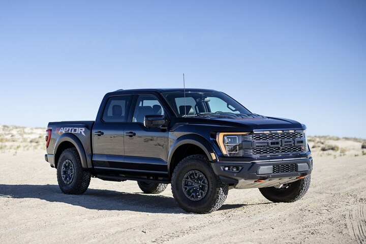 2023 Ford F-150® Raptor R™ parked in the desert with side marker lights on