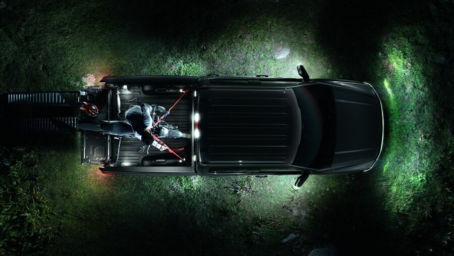 Overhead shot of zone lighting illuminating truck perimeter