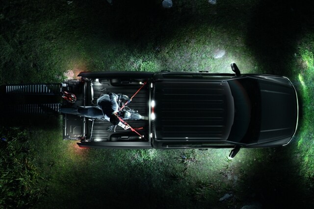 Overhead shot of zone lighting illuminating truck perimeter
