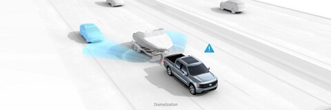 Illustration of available BLIS with trailer coverage