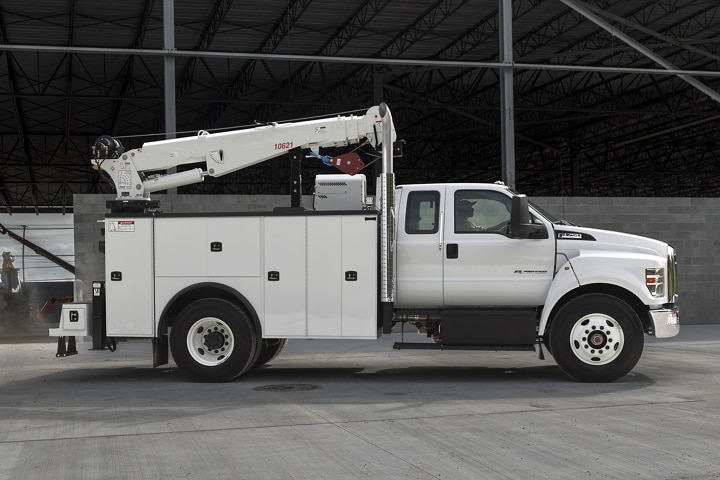 2024 Ford F-750 SuperCab with mechanic truck upfit in Oxford White