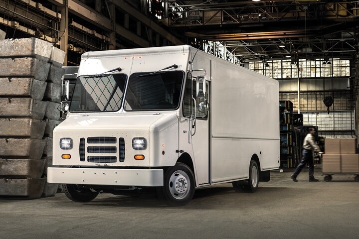 2023 Ford F-59 Commercial Stripped Chassis with delivery van body in a storage facility