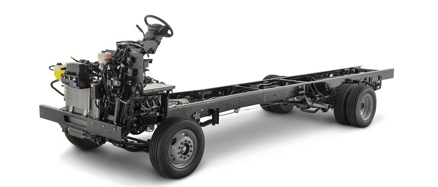 A 2023 Ford F-53 Motorhome Stripped Chassis on a white background