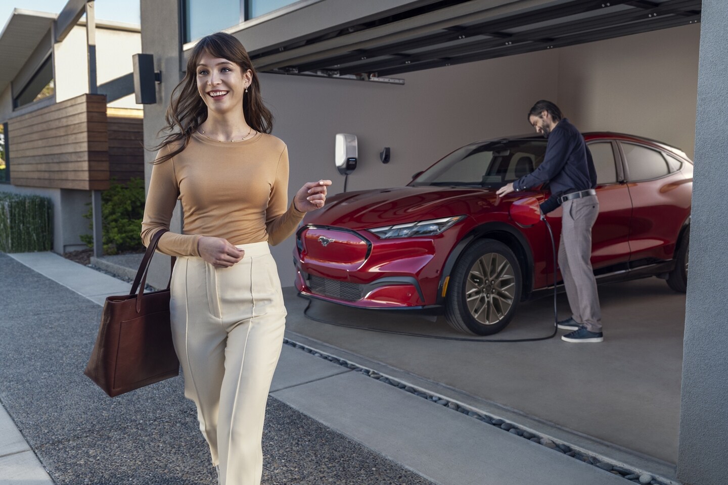 2024 Ford Mustang Mach-E charging at home. 