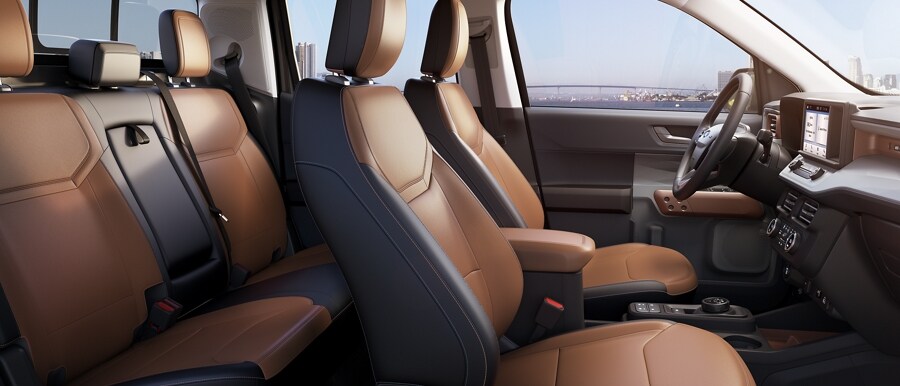Desert Brown interior of the 2023 Ford Maverick® LARIAT model