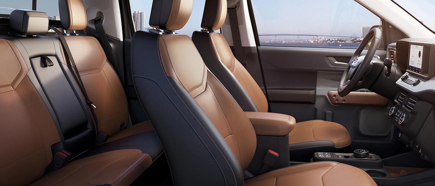 Desert Brown interior of the 2023 Ford Maverick® LARIAT model