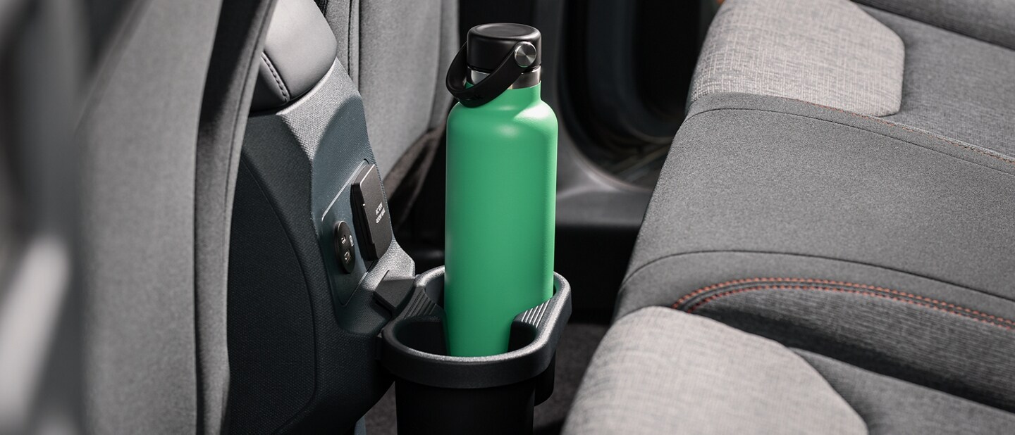 Pre-made cupholders in the Ford Integrated Tether slots of the 2023 Ford Maverick® truck