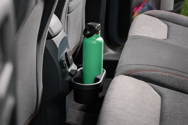 Pre-made cupholders in the Ford Integrated Tether slots of the 2023 Ford Maverick® truck