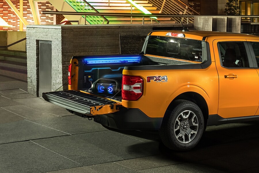 Rear view of a Cyber Orange 2023 Ford Maverick® truck