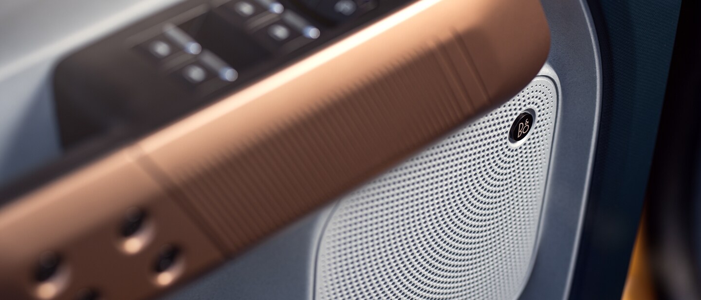 Close-up of one of the speakers in the 2023 Ford Maverick® truck’s B&O® sound system