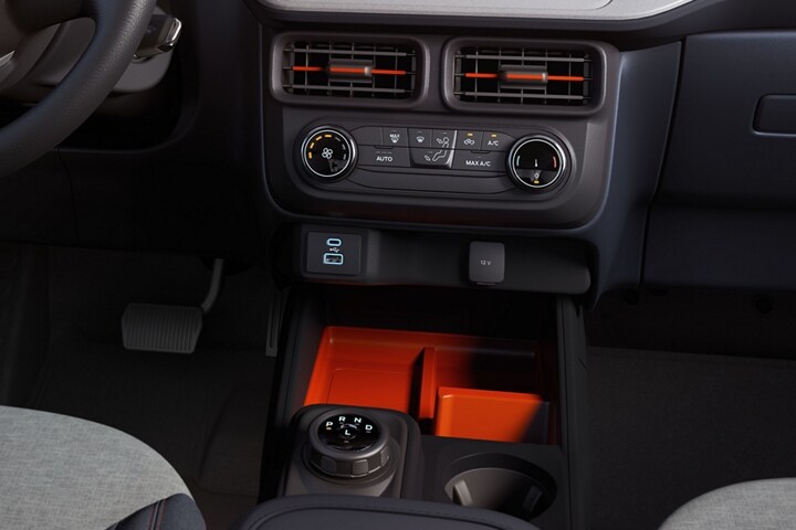 View of a lake from the Medium Slate and Navy Pier Interior of a 2023 Ford Maverick® truck