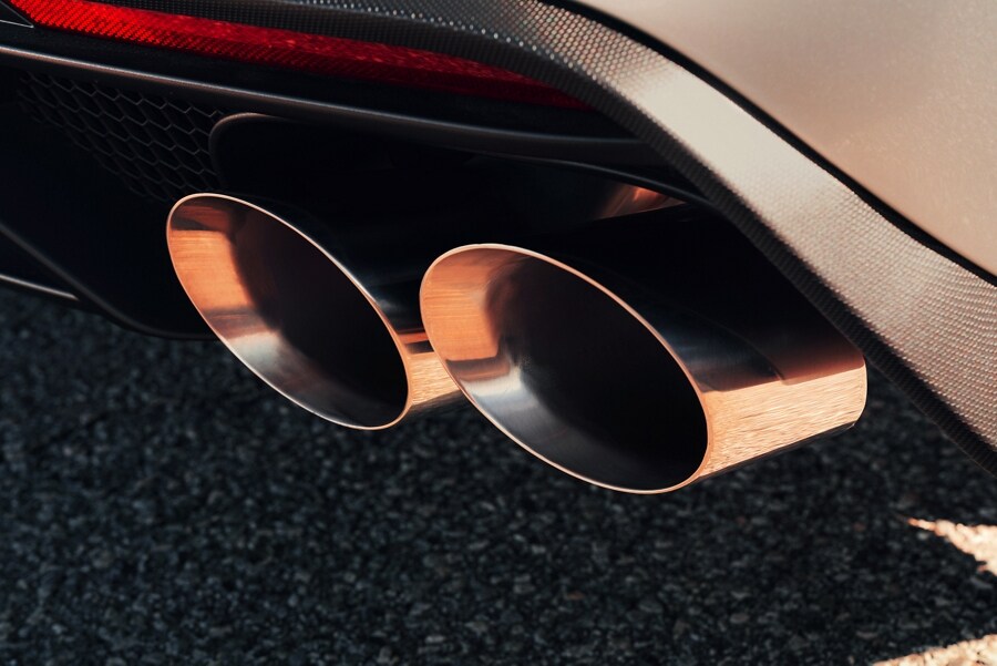 Close-up of the available active valve performance exhaust