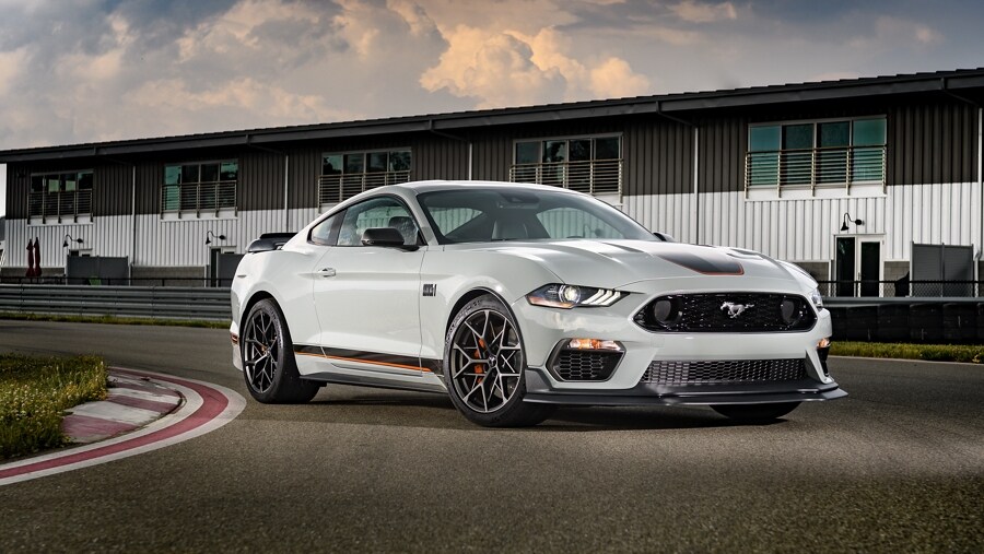 2023 Ford Mustang® Mach 1® coupe parked on a racetrack