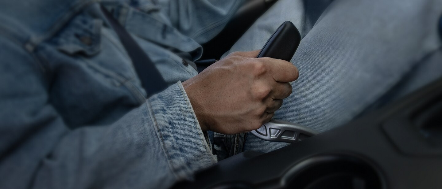 Person using the available drift brake in a 2024 Ford Mustang® coupe on a closed course