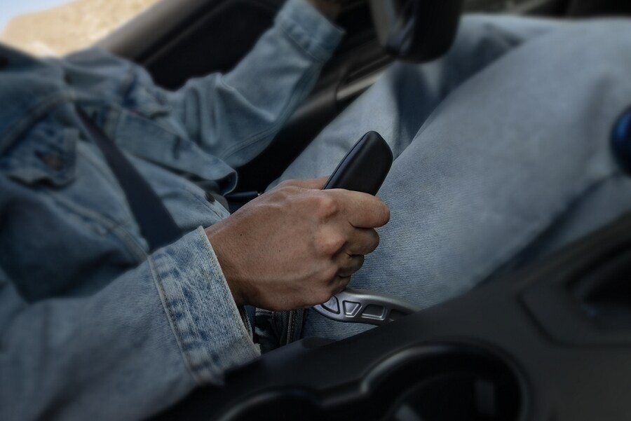 Person using the available drift brake in a 2024 Ford Mustang® model on a closed course