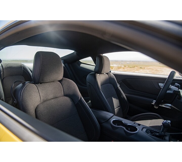 2024 Ford Mustang® front seats shown through the passenger-side window