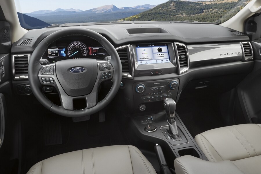 2021 Ford Ranger interior with available features and technology