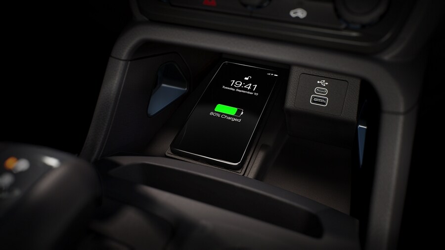 Close-up of a wireless charging pad