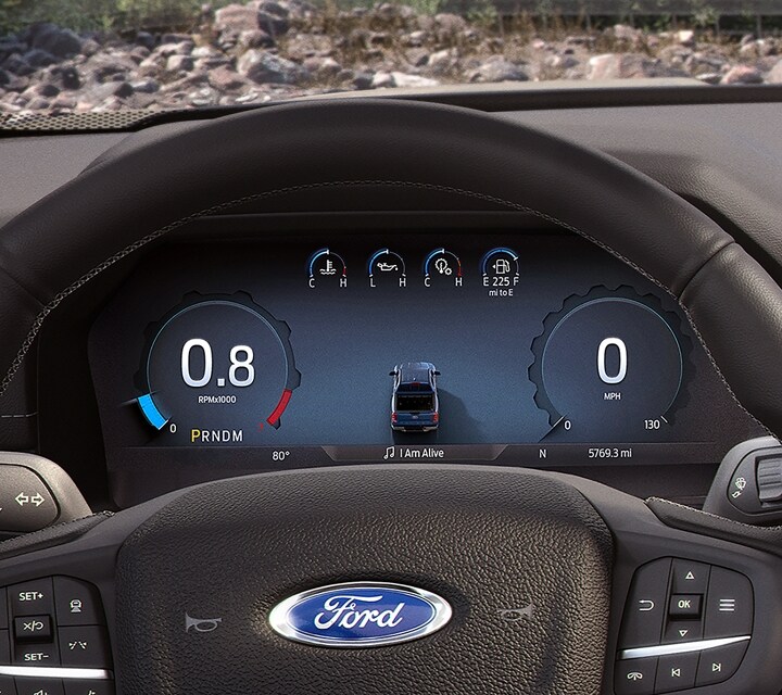 A close-up of a Digital Cluster on a 2024 Ford Ranger®
