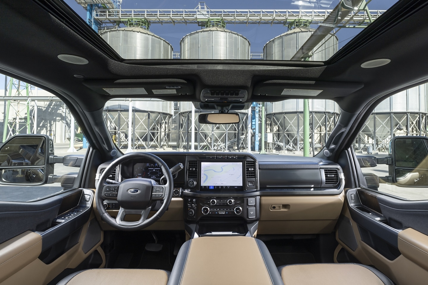 2024 Ford Super Duty interior with moonroof.