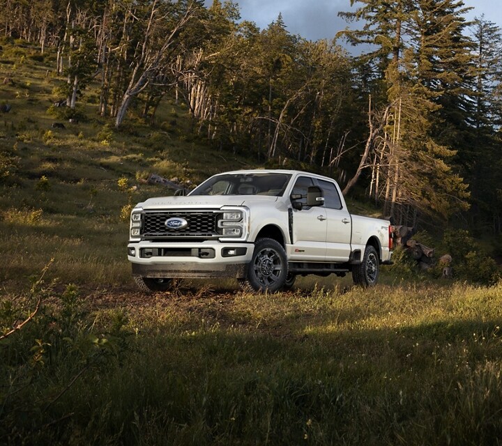2024 Ford Super Duty® F-350® LARIAT® Sport model parked in an open field