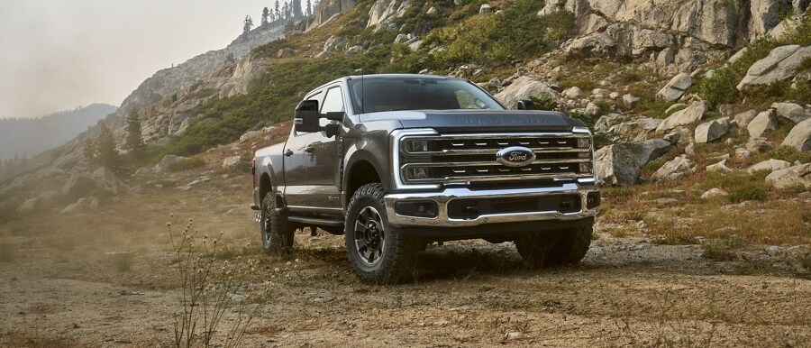 2024 Ford Super Duty® F-250® Tremor® Off-Road Package parked on a rocky road
