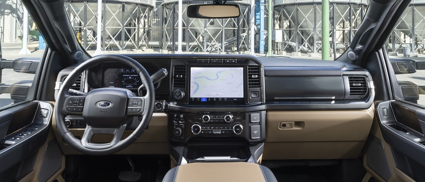Interior of a 2023 Ford Super Duty® F-350® LARIAT