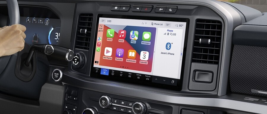 Close-up of the center display touchscreen