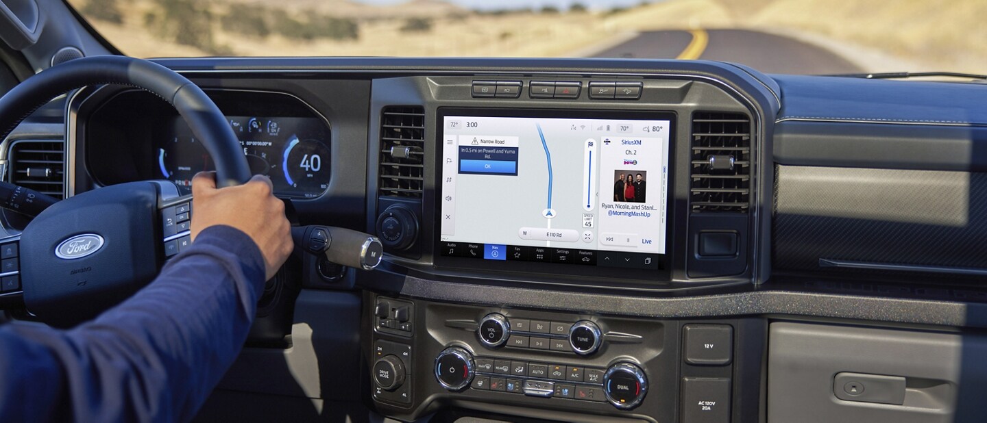 SYNC® 4 touchscreen in a 2023 Ford Super Duty® pickup
