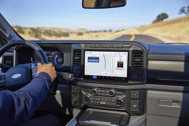 SYNC® 4 touchscreen in a 2023 Ford Super Duty® pickup