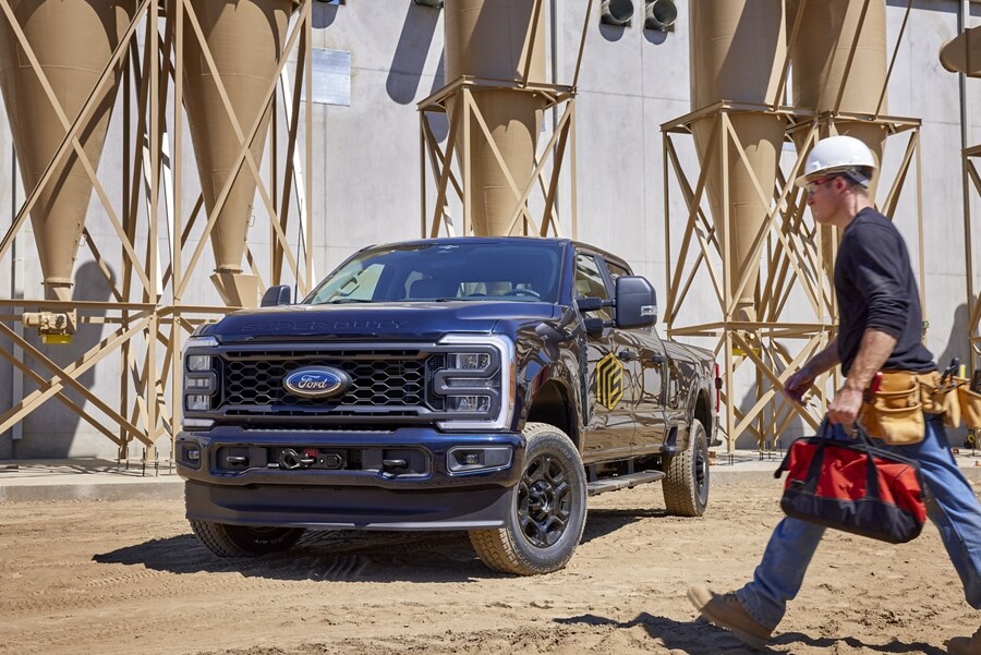 Close-up of the front end of a 2024 Ford Super Duty® F-250® XL with STX Appearance Package
