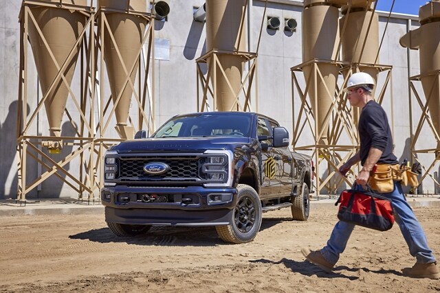 Close-up of the front end of a 2024 Ford Super Duty® F-250® XL with STX Appearance Package