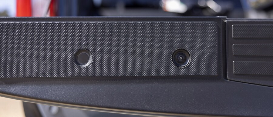 Close-up of the top-mounted camera of the power tailgate