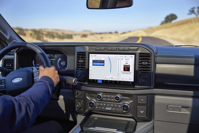 SYNC® 4 touchscreen in a 2024 Ford Super Duty® pickup